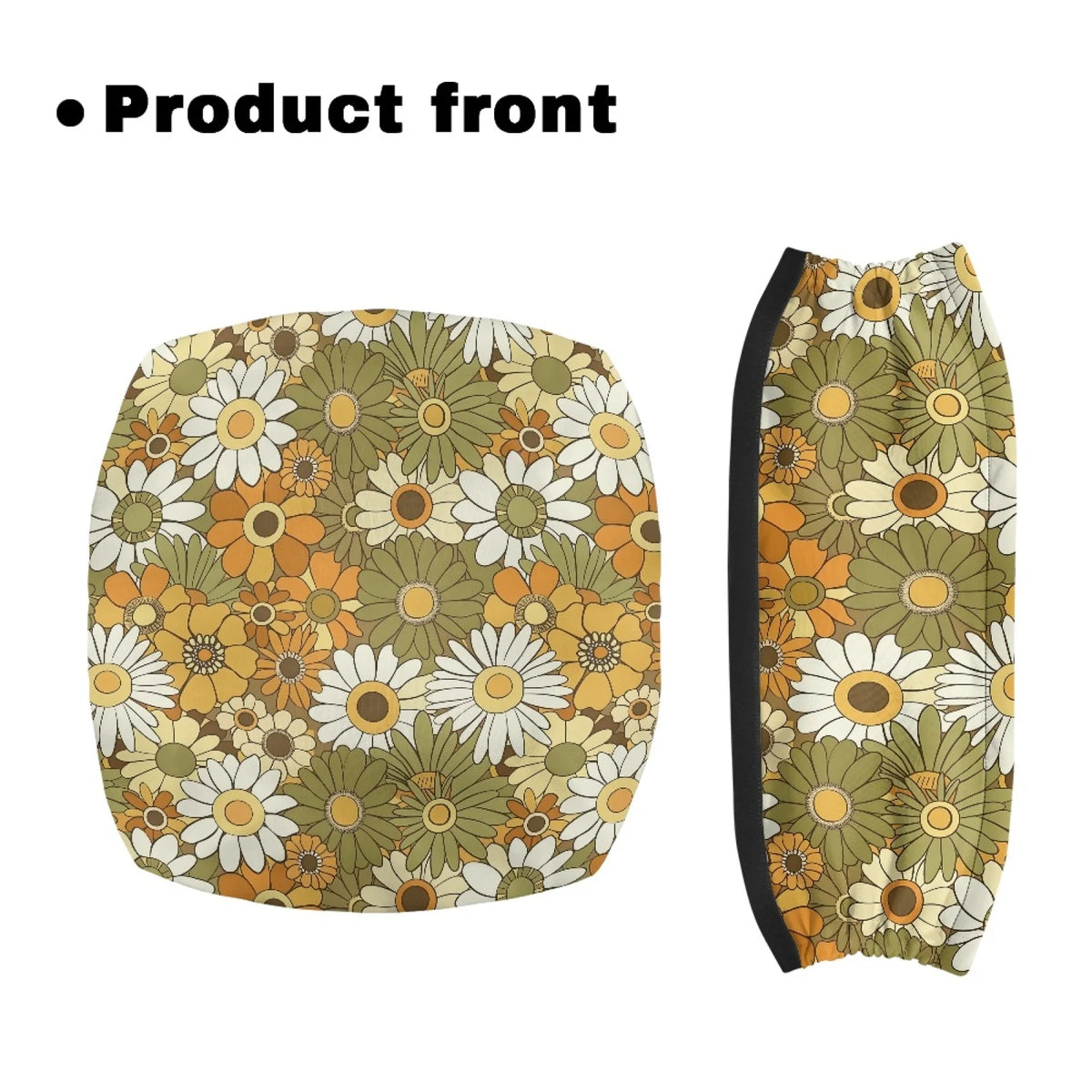 Coloranimal Vintage Daisy Set of 2 Seat & Back Covers Walker Seat Cushion for Senior Street Scenes
